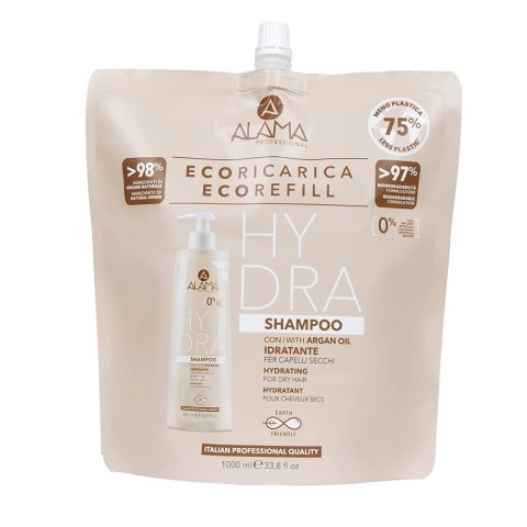 Alama Hydra nawilżający szampon do włosów suchych refill 1000ml Alama Hydra nawilżający szampon do włosów suchych refill 1000ml