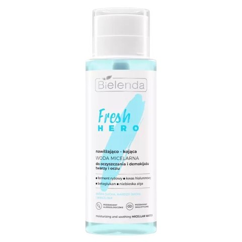 Bielenda Fresh Hero nawilżająco-kojąca woda micelarna do oczyszczania i demakijażu twarzy i oczu 400ml Bielenda Fresh Hero nawilżająco-kojąca woda micelarna do oczyszczania i demakijażu twarzy i oczu 400ml