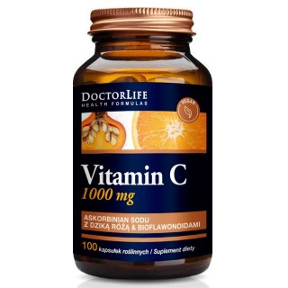 Doctor Life Vitamin C Buffered Vitamin C buforowana witamina C 1000mg suplement diety Dzika Róża & Bioflawonoida 100 kapsułek