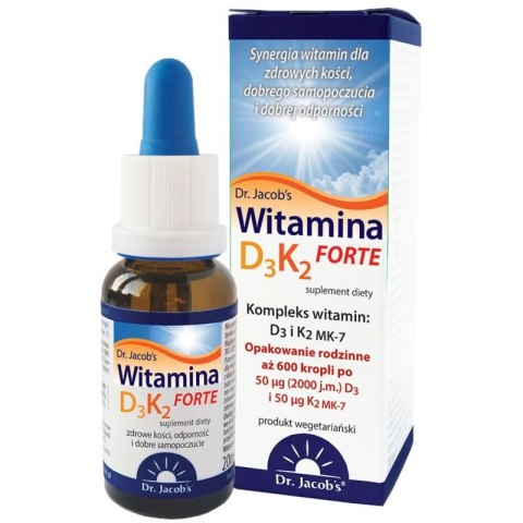 Dr Jacobs Witamina D3K2 Forte suplement diety w kroplach 20ml Dr Jacobs Witamina D3K2 Forte suplement diety w kroplach 20ml