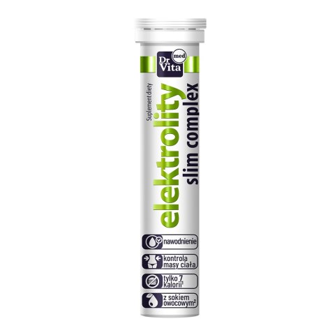 Dr Vita Elektrolity Slim Complex z sokiem suplement diety 20 tabletek musujących Dr Vita Elektrolity Slim Complex z sokiem suplement diety 20 tabletek musujących