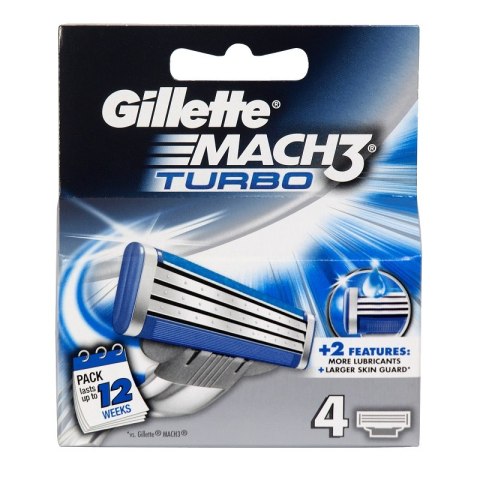 Gillette Mach 3 Turbo wymienne ostrza do maszynki do golenia 4szt Gillette Mach 3 Turbo wymienne ostrza do maszynki do golenia 4szt
