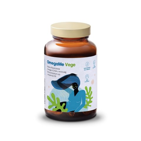 HealthLabs OmegaMe Vege kwasy tłuszczowe Omega 3 DHA z alg morskich z witaminą D3 suplement diety 60 kapsułek HealthLabs OmegaMe Vege kwasy tłuszczowe Omega 3 DHA z alg morskich z witaminą D3 suplement diety 60 kapsułek