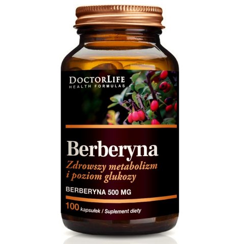 Doctor Life Berberyna 500mg zdrowszy metabolizm i poziom glukozy suplement diety 100 kapsułek Doctor Life Berberyna 500mg zdrowszy metabolizm i poziom glukozy suplement diety 100 kapsułek