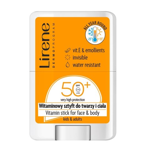 Lirene Witaminowy sztyft do twarzy i ciała SPF50+ 15g Lirene Witaminowy sztyft do twarzy i ciała SPF50+ 15g