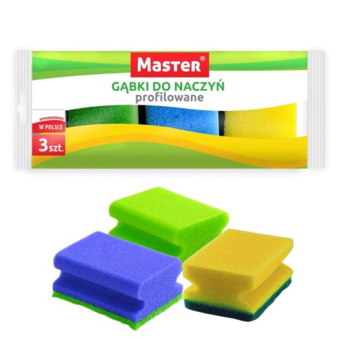 Master Gąbka do Naczyń Profilowana 3szt. Master Gąbka do Naczyń Profilowana 3szt.