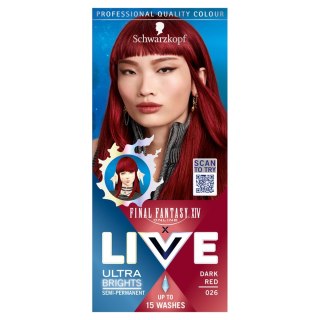 Schwarzkopf Live Ultra Brights X Final Fantasy XIV Online farba do włosów 026 Dark Red