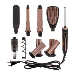 Camry Hair Styler zestaw do stylizacji włosów 5in1 1200W płytka falująca 3D + lokówka 32mm + lokówka 19mm + szczotka prostująca + płyt