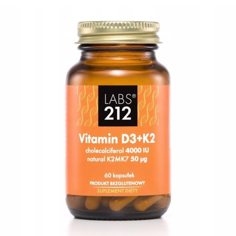 LABS212 Vitamin D3+K2 suplement diety 60 kapsułek LABS212 Vitamin D3+K2 suplement diety 60 kapsułek
