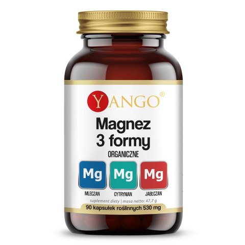 Yango Magnez 3 formy organiczne suplement diety 90 kapsułek Yango Magnez 3 formy organiczne suplement diety 90 kapsułek