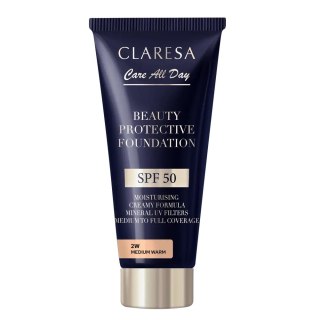 Claresa Beauty Protective Foundation nawilżający podkład z filtrem SPF50 2W Medium Warm 30ml