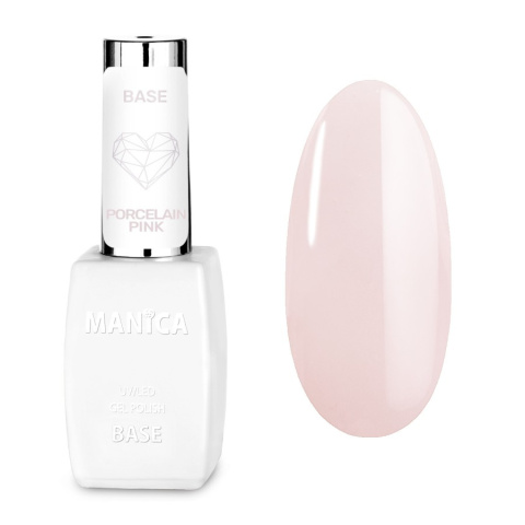 Manica Baza hybrydowa UV/LED Gel Polish Base - Porcelain Pink - 10ml Manica Baza hybrydowa UV/LED Gel Polish Base - Porcelain Pink - 10ml