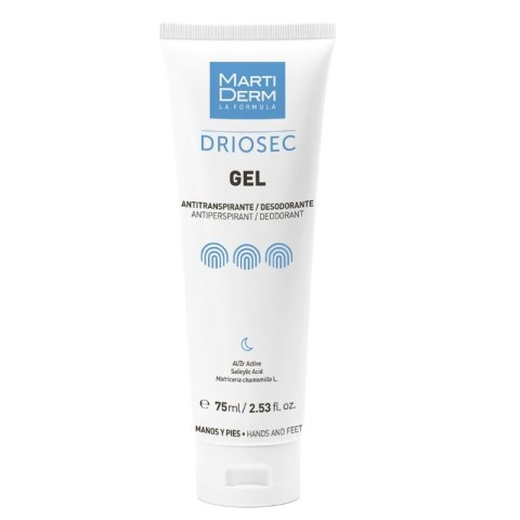 Martiderm Driosec Gel żel antyperspiracyjny do rąk i stóp 75ml Martiderm Driosec Gel żel antyperspiracyjny do rąk i stóp 75ml