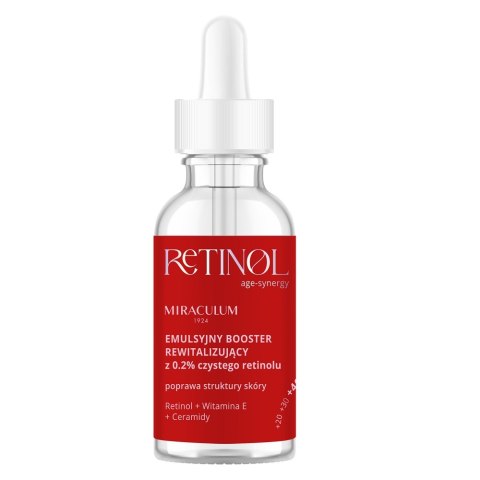 Miraculum Age Synergy Retinol emulsyjny booster rewitalizujący z 0.2% czystego retinolu 30ml Miraculum Age Synergy Retinol emulsyjny booster rewitalizujący z 0.2% czystego retinolu 30ml