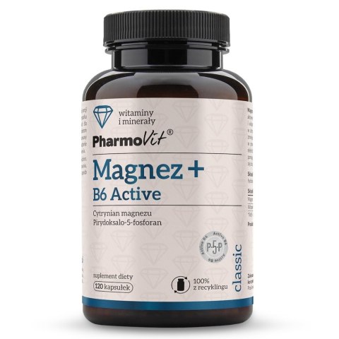 Pharmovit Magnez + B6 Active suplement diety 120 kapsułek Pharmovit Magnez + B6 Active suplement diety 120 kapsułek