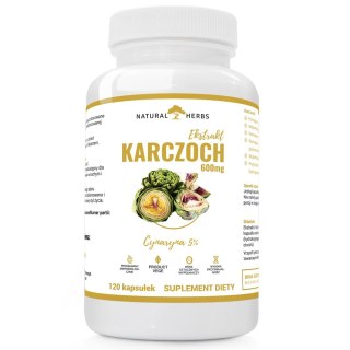 Natural Herbs Karczoch ekstrakt 600mg suplement diety 120 kapsułek