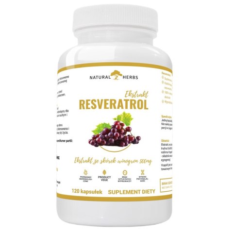 Natural Herbs Resveratrol suplement diety 120 kapsułek Natural Herbs Resveratrol suplement diety 120 kapsułek