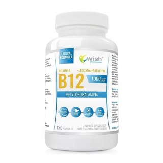 WISH Pharmaceutical Witamina B12 1000mcg + Leucyna + Prebiotyk suplement diety 120 kapsułek