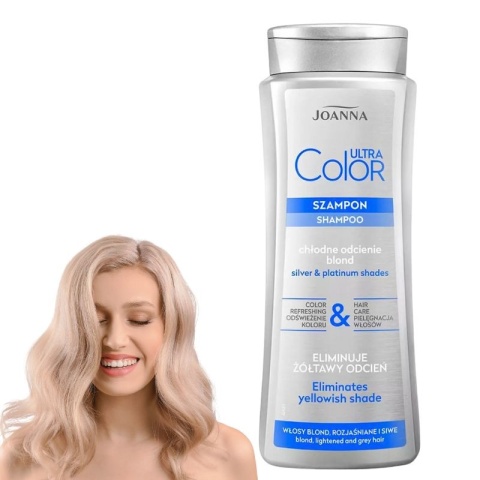 Joanna Ultra Color Szampon Fioletowy do Włosów Blond i Siwych 400ml Joanna Ultra Color Szampon Fioletowy do Włosów Blond i Siwych 400ml