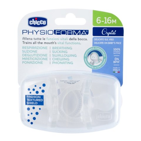 Chicco PhysioForma Crystal silikonowy smoczek uspokajający 6-16m 2szt.
