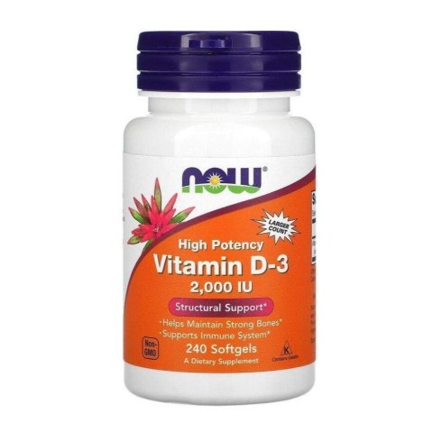 Now Foods Vitamin D3 suplement diety 240 kapsułek