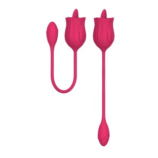 B-Series Magic Licking Massager With Vibrating Egg stymulator z języczkiem i wibrującym jajkiem Pink