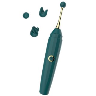 B-Series Magic Massager With 3 Heads stymulator z trzema zamiennymi końcówkami Green