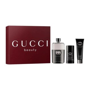 Gucci Guilty Pour Homme zestaw woda toaletowa spray 90ml + dezodorant sztyft 75ml + żel pod prysznic 50ml