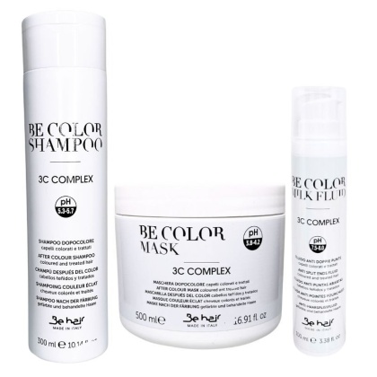 Zestaw do włosów farbowanych Be Color Be Hair z kawiorem, keratyną i kolagenem (Szampon + maska + fluid na końce)