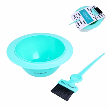 Poniks BlaCKomb Zestaw do Farbowania Włosów Turkusowy Miska + Pędzelek Fryzjerski