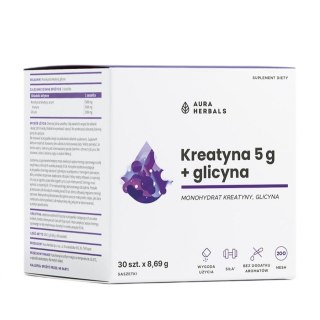 Aura Herbals Kreatyna 5g + Glicyna suplement diety w saszetkach 30x8.69g