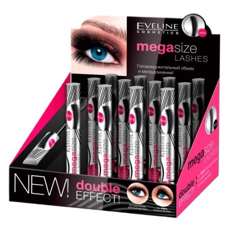 Eveline Cosmetics Mega Size Lashes Mascara pogrubiająco-wydłużający tusz do rzęs 12szt