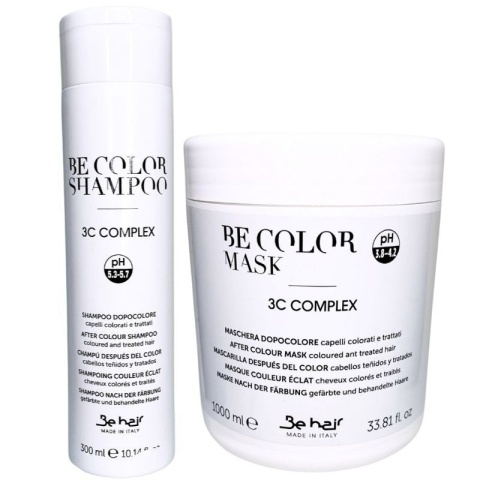 Be Hair Be Color Szampon z kawiorem i keratyną 300ml + Maska do włosów farbowanych 1000ml