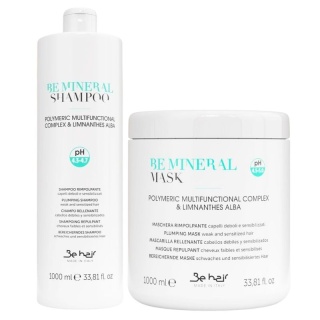 Be Hair Be Mineral Szampon Mineralny + Maska Mineralna do Włosów Suchych 2x1000ml