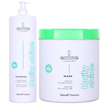 Envie Luxury Daily Shine Szampon + Maska nawilżająca do codziennego stosowania z pantenolem 2x1000ml