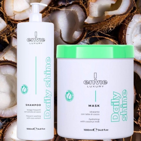 Envie Luxury Daily Shine Szampon + Maska nawilżająca do codziennego stosowania z pantenolem 2x1000ml
