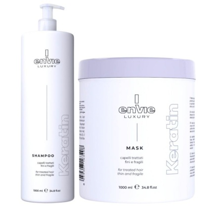 Envie Luxury Keratin Szampon keratynowy + Maska po keratynowym prostowaniu włosów 2x1000ml