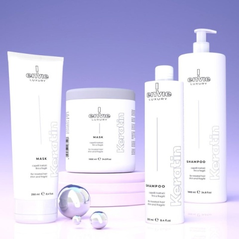 Envie Luxury Keratin Szampon keratynowy + Maska po keratynowym prostowaniu włosów 2x1000ml