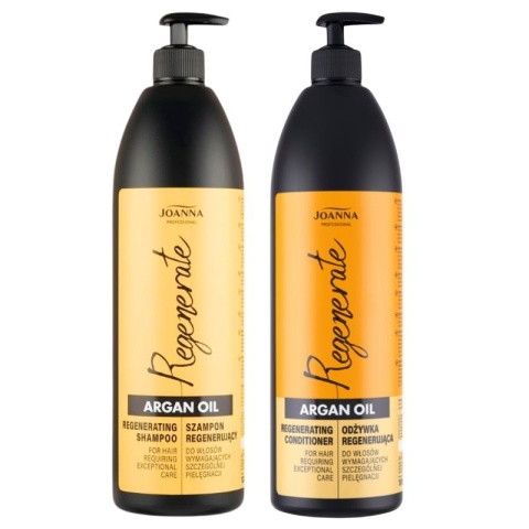 Joanna Professional Argan Oil Szampon + Odżywka regenerująca do włosów 2x1000ml