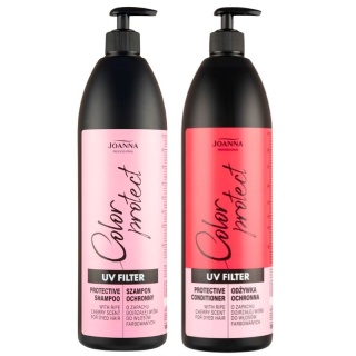 Joanna Professional Filtr UV Szampon ochronny + Odżywka do Włosów Farbowanych Ochrona Koloru 2x1000ml
