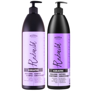 Joanna Professional Keratin Szampon + Odżywka Odbudowująca z Keratyną 2x1000ml