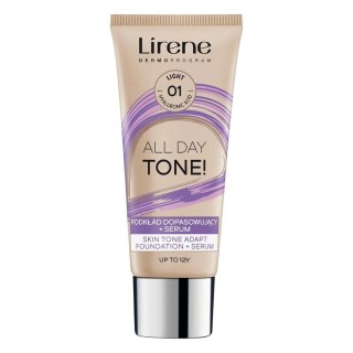 Lirene All Day Tone! podkład dopasowujący + serum 01 Light 30ml