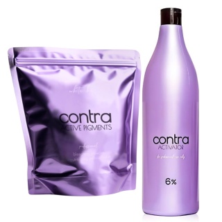 PROFIS Contra Rozjaśniacz do Włosów Białe Włosy 500g + Aktywator w Kremie 6% 1000ml