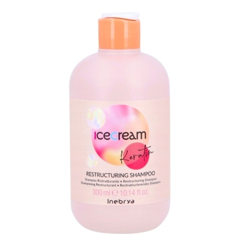 Zestaw Inebrya Ice Cream Keratin Szampon Keratynowy 300ml + Maska do Włosów 1000ml