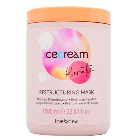 Zestaw Inebrya Ice Cream Keratin Szampon Keratynowy 300ml + Maska do Włosów 1000ml
