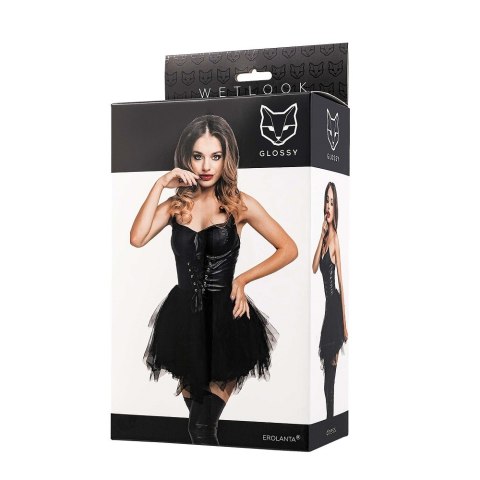 Glossy Elisia zmysłowa sukienka Black L