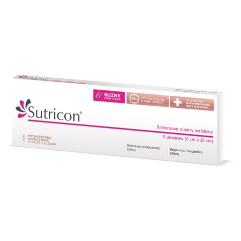 Sutricon Silikonowe plastry na blizny 5 cm x 30 cm 5 sztuk