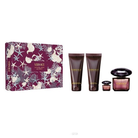 Versace Crystal Noir zestaw woda perfumowana spray 90ml + woda perfumowana 5ml + balsam do ciała 100ml + żel pod prysznic 100ml