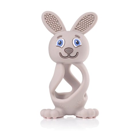Brush-Baby Bobbie Bunny Teether zabawka-gryzak dla niemowląt Cappuccino Grey