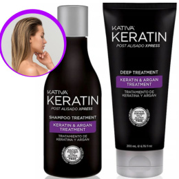 Kativa Keratin Express szampon z maską po nanoplastii keratynowym prostowaniu włosów